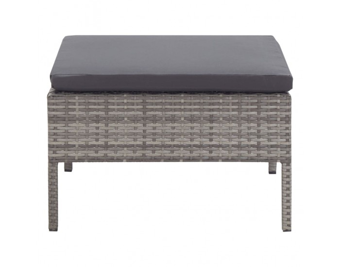Sonata Градински комплект с възглавници, 3 части, полиратан, сив