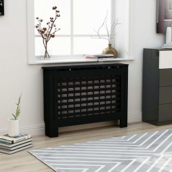 Sonata Параван за радиатор, черен, 112x19x81 см, МДФ - Electrocasnice și accesorii pentru living