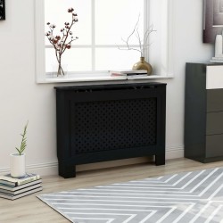 Sonata Параван за радиатор, черен, 112x19x81 см, МДФ - Electrocasnice și accesorii pentru living
