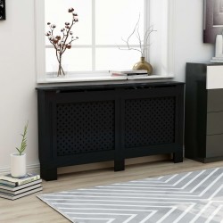 Sonata Параван за радиатор, черен, 152x19x81 см, МДФ - Electrocasnice și accesorii pentru living
