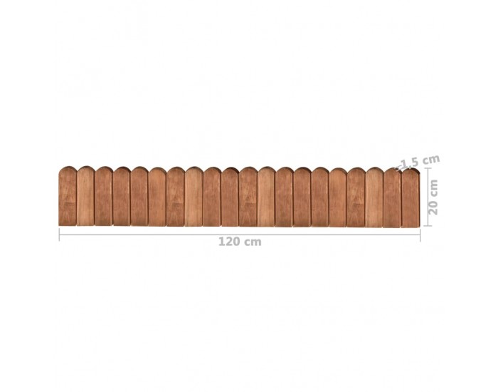 Sonata Палисади за градина, кафяви, 120 см, импрегниран бор