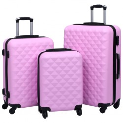 Sonata Комплект твърди куфари с колелца, 3 бр, розов, ABS - Accesorii de călătorie