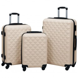 Sonata Комплект твърди куфари с колелца, 3 бр, златист, ABS - Accesorii de călătorie