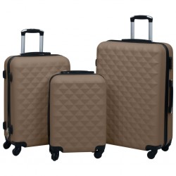 Sonata Комплект твърди куфари с колелца, 3 бр, кафяв, ABS - Accesorii de călătorie