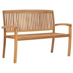 Sonata 2-местна стифираща градинска пейка, 128,5 cм, тик масив - Sonata H