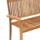 Sonata 2-местна стифираща градинска пейка, 128,5 cм, тик масив