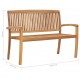 Sonata 2-местна стифираща градинска пейка, 128,5 cм, тик масив