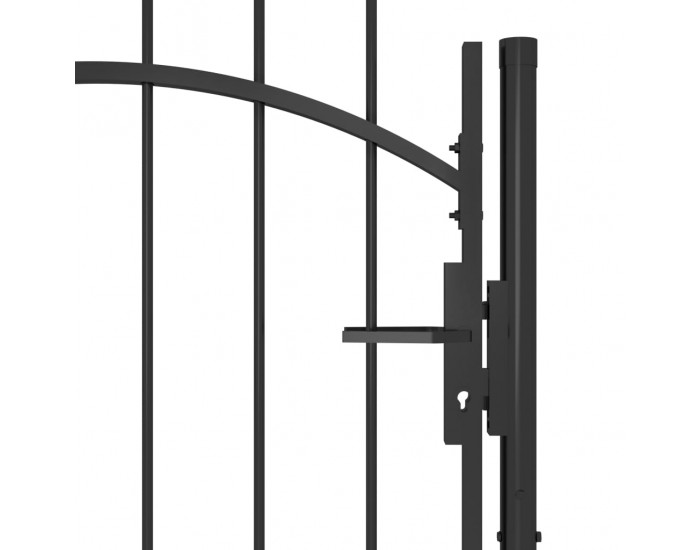Sonata Градинска порта, стомана, 1x2,2 м, черна