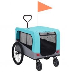 Sonata 2-в-1 Кучешко ремарке за велосипеди и джогинг, синьо и сиво - Accesorii