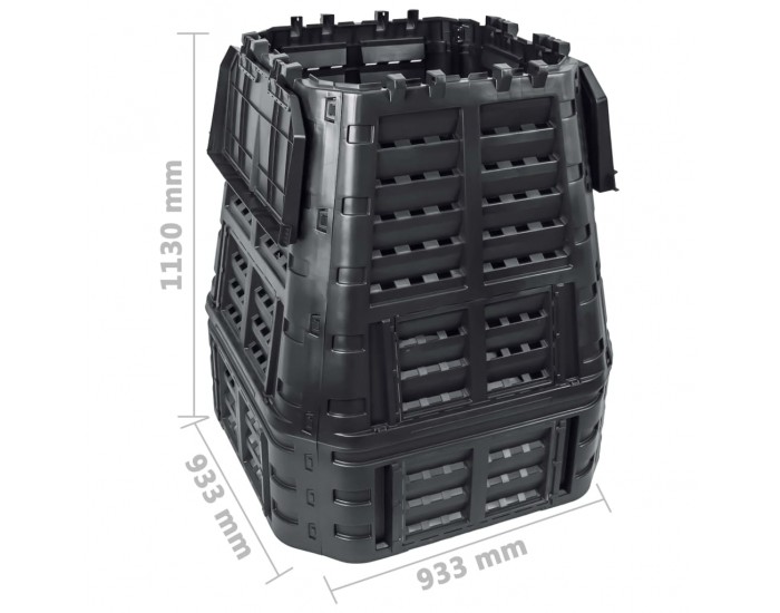 Sonata Градински компостер, черен, 93,3x93,3x113 см, 650 л