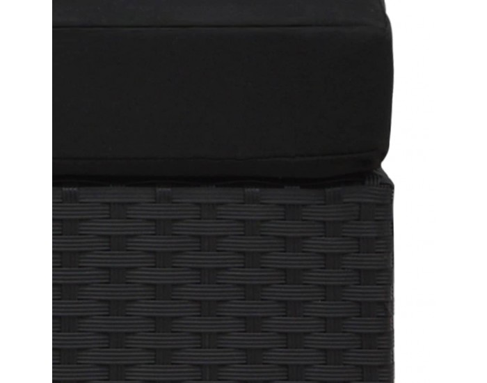 Sonata Модулен ъглов диван с десен подлакътник, полиратан, черен