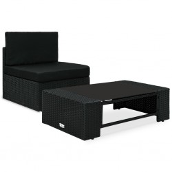 Sonata Градински комплект, 2 части, полиратан, черен - Unelte și accesorii de grădină