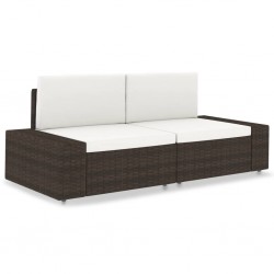 Sonata Двуместен модулен диван, полиратан, кафяв - Unelte și accesorii de grădină