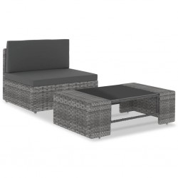 Sonata Градински комплект за отдих, 2 части, полиратан, сив - Unelte și accesorii de grădină