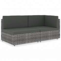 Sonata Двуместен модулен диван, полиратан, сив - Unelte și accesorii de grădină