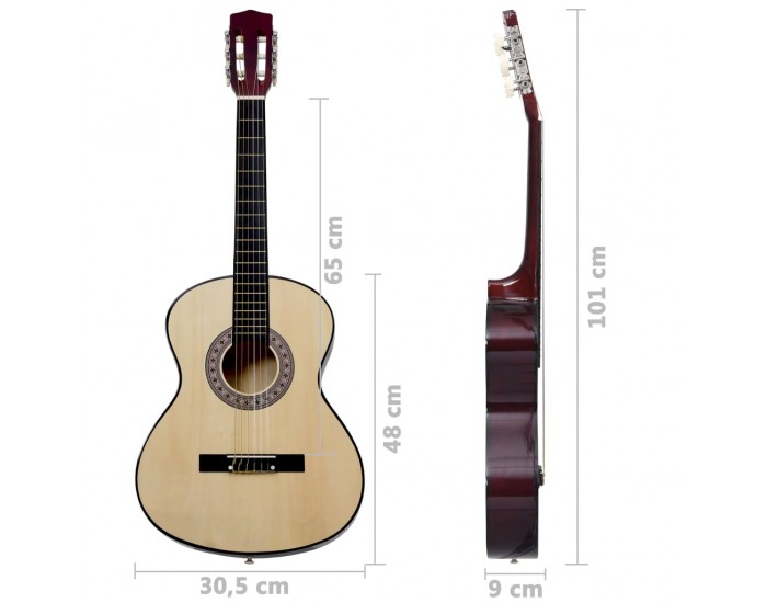 Sonata Класическа китара за начинаещи, 4/4, 39", липово дърво