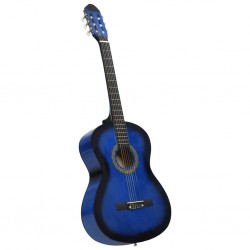 Sonata Класическа китара за начинаещи, синя, 4/4, 39", липово дърво - Artă și divertisment