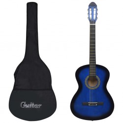 Sonata Комплект класическа китара за начинаещи от 12 части син 4/4 39" - Accesorii