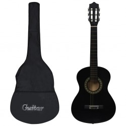 Sonata Комплект класическа китара за начинаещи 8 части черен 1/2 34" - Accesorii