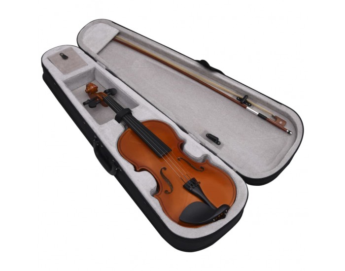 Sonata Пълен комплект цигулка с лък и подбрадник, тъмно дърво, 4/4