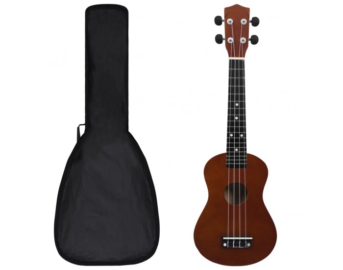 Sonata Уукулеле сопрано с калъф, детско, тъмно дърво, 23"
