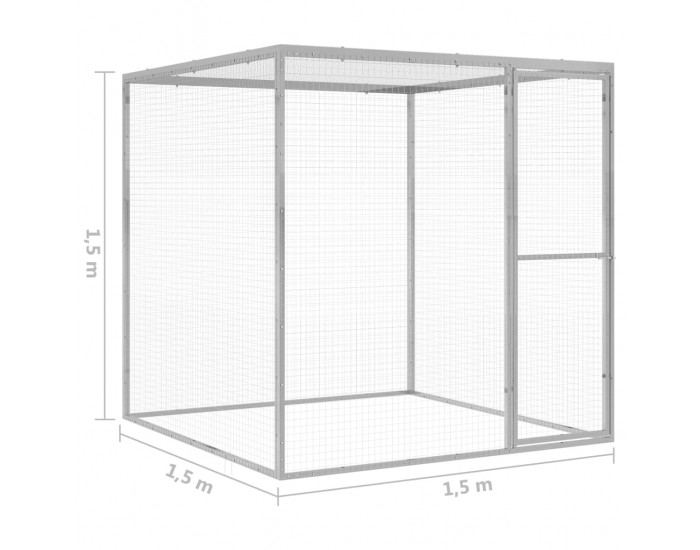Sonata Клетка за котки 1,5x1,5x1,5 м поцинкована стомана