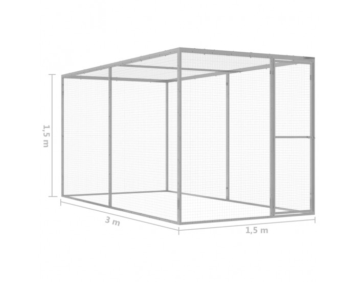 Sonata Клетка за котки 3x1,5x1,5 м поцинкована стомана