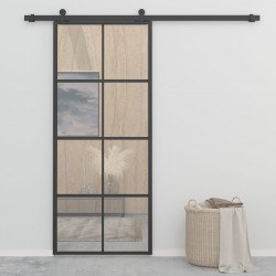 Sonata Плъзгаща врата, алуминий и ESG стъкло, 90x205 см, черна - Afaceri și industrie