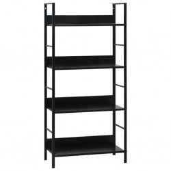 Sonata Етажерка за книги с 4 рафта, черна, 60x27,6x124,5 см, ПДЧ - Etajere