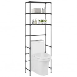 Sonata Стелаж за съхранение над тоалетна 3 рафта черен 53x28x169 см - Corpuri, vitrine, biblioteci modulare