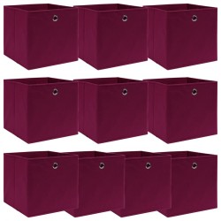 Sonata Кутии за съхранение, 10 бр, тъмночервени, 32x32x32 см, текстил - Corpuri, vitrine, biblioteci modulare