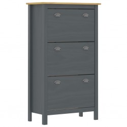 Sonata Шкаф за обувки Hill Range, сив, 72x35x124 см, бор масив - Pantofare