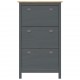 Sonata Шкаф за обувки Hill Range, сив, 72x35x124 см, бор масив