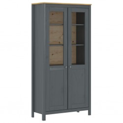 Sonata Висок шкаф Hill Range, сив, 85x37x170,5 см, борово дърво масив - Corpuri, vitrine, biblioteci modulare