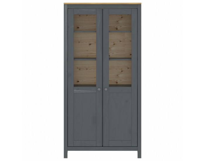 Sonata Висок шкаф Hill Range, сив, 85x37x170,5 см, борово дърво масив