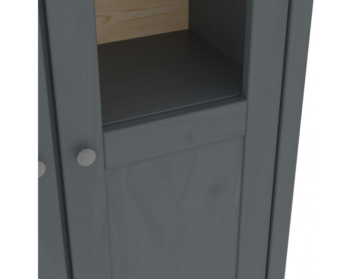 Sonata Висок шкаф Hill Range, сив, 85x37x170,5 см, борово дърво масив