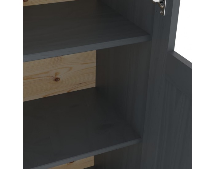 Sonata Висок шкаф Hill Range, сив, 85x37x170,5 см, борово дърво масив