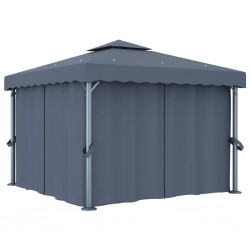 Sonata Шатра със завеси, 3x3 м, антрацит, алуминий - Construcții de exterior