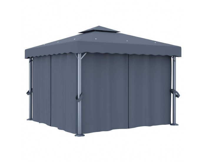 Sonata Шатра със завеси, 3x3 м, антрацит, алуминий