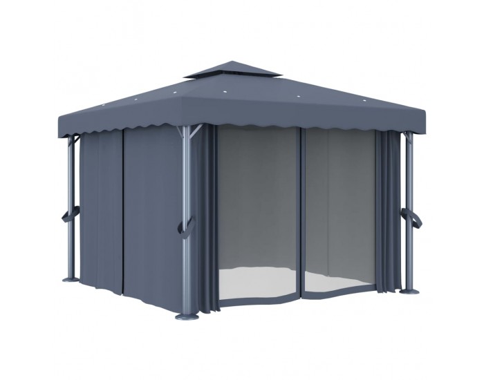 Sonata Шатра със завеси, 3x3 м, антрацит, алуминий