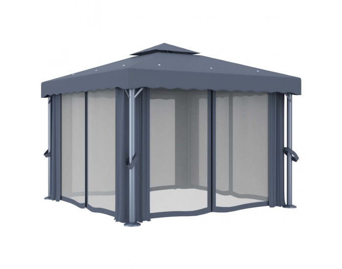 Sonata Шатра със завеси, 3x3 м, антрацит, алуминий