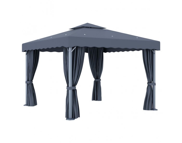 Sonata Шатра със завеси, 3x3 м, антрацит, алуминий