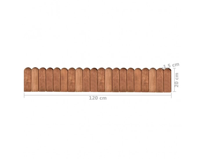 Sonata Палисади за градина, 3 бр, 120 см, импрегниран бор