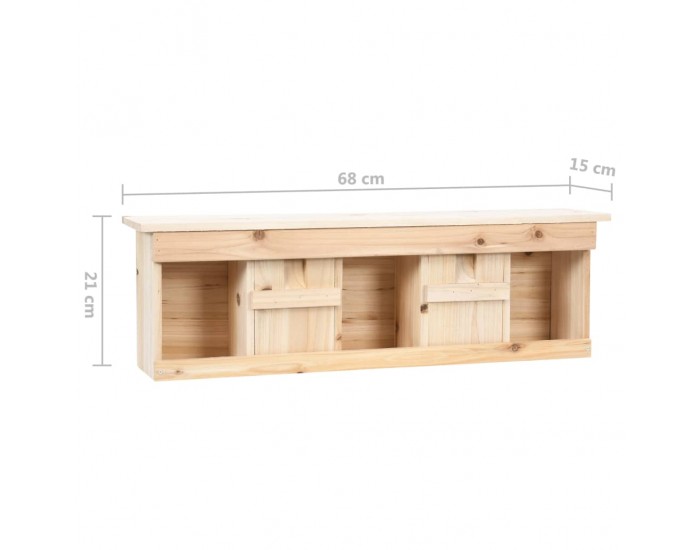 Sonata Къща за врабчета с 5 стаи, 68x15x21 см, чамово дърво