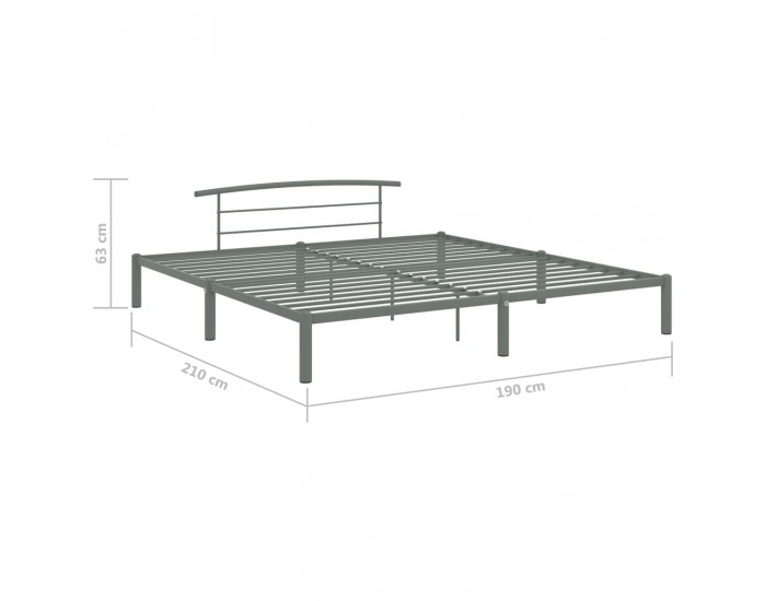 Sonata Cadru de pat, gri, 180 x 200 cm, metal