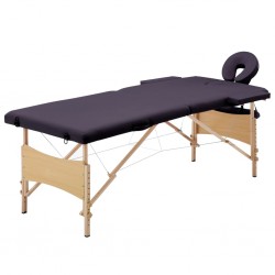 Sonata Сгъваема масажна кушетка, 2 зони, дърво, лилава - Echipamente pentru studio de masaj și cosmetică