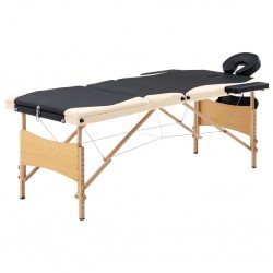 Sonata Сгъваема масажна кушетка, 3 зони, дърво, черно и бежово - Echipamente pentru studio de masaj și cosmetică
