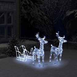 Sonata Коледна украса северни елени с шейна 240 LED 130 см акрил - Decorațiuni sezoniere și de sărbători