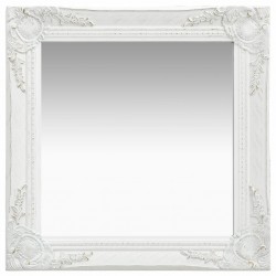 Sonata Стенно огледало, бароков стил, 50x50 см, бяло - Oglinzi