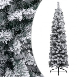 Sonata Тънка изкуствена коледна елха със сняг, зелена, 150 см, PVC - Decorațiuni sezoniere și de sărbători
